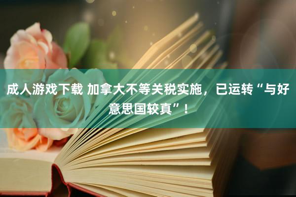 成人游戏下载 加拿大不等关税实施，已运转“与好意思国较真”！