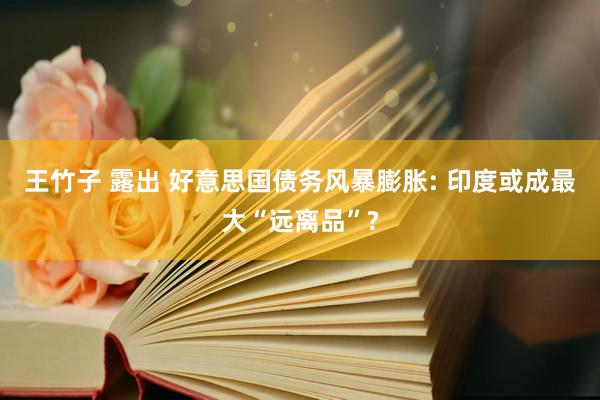 王竹子 露出 好意思国债务风暴膨胀: 印度或成最大“远离品”?