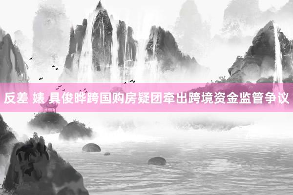 反差 婊 具俊晔跨国购房疑团牵出跨境资金监管争议